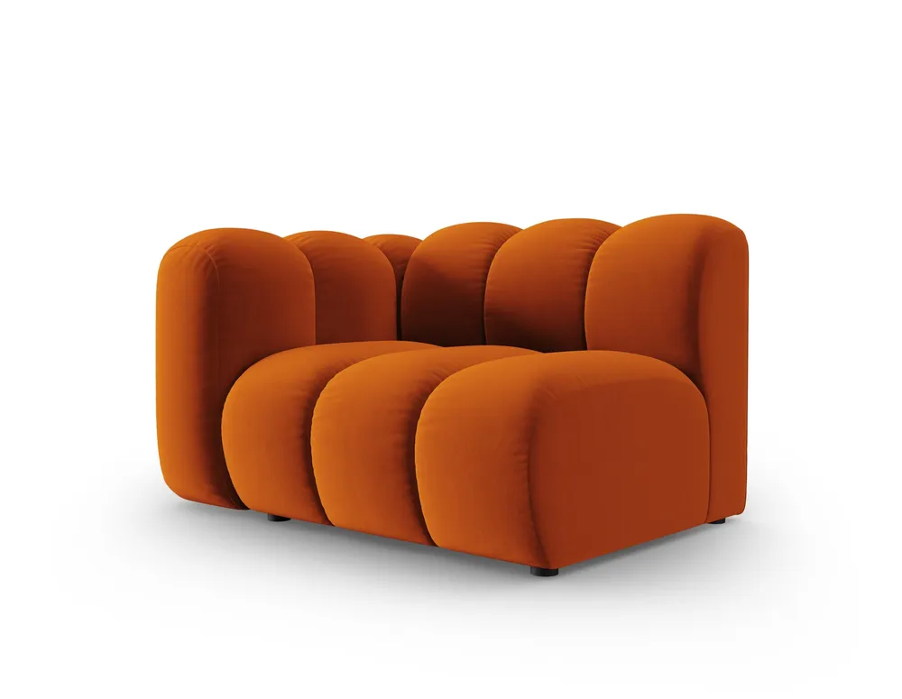 Sofa modulární sametová levostranná LUPINE cihlová - koncový prvek