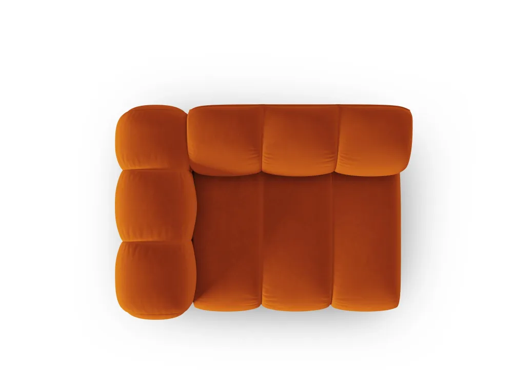 Sofa modulární sametová levostranná LUPINE cihlová - koncový prvek