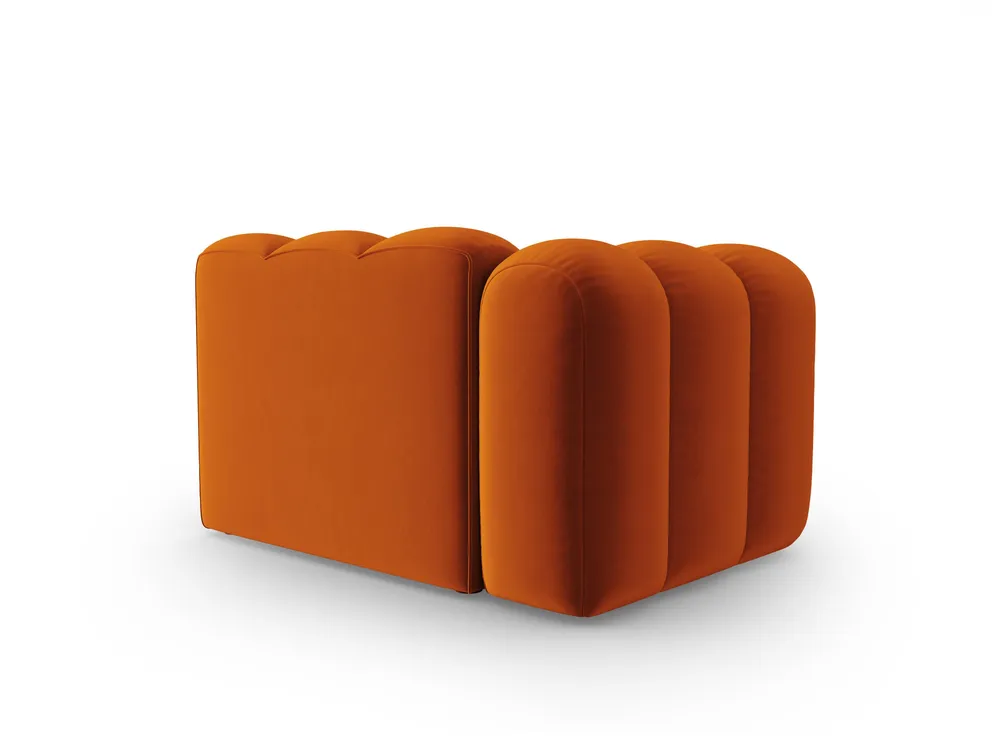 Sofa modulární sametová levostranná LUPINE cihlová - koncový prvek