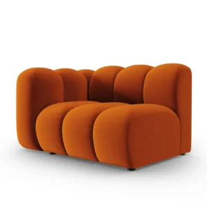 Sofa modulární sametová levostranná LUPINE cihlová - koncový prvek