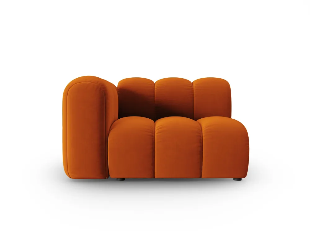 Sofa modulární sametová levostranná LUPINE cihlová - koncový prvek