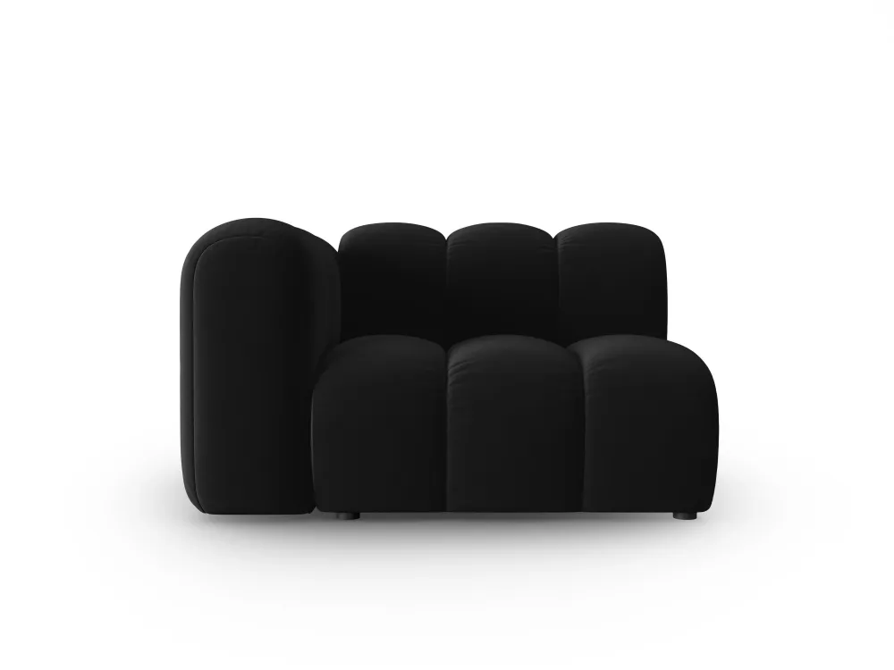 Sofa modulární sametová levostranná LUPINE černá - koncový prvek