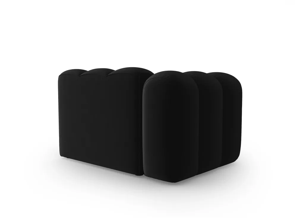 Sofa modulární sametová levostranná LUPINE černá - koncový prvek