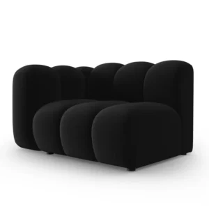 Sofa modulární sametová levostranná LUPINE černá - koncový prvek