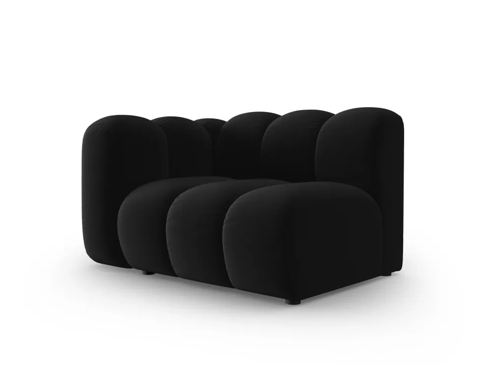Sofa modulární sametová levostranná LUPINE černá - koncový prvek