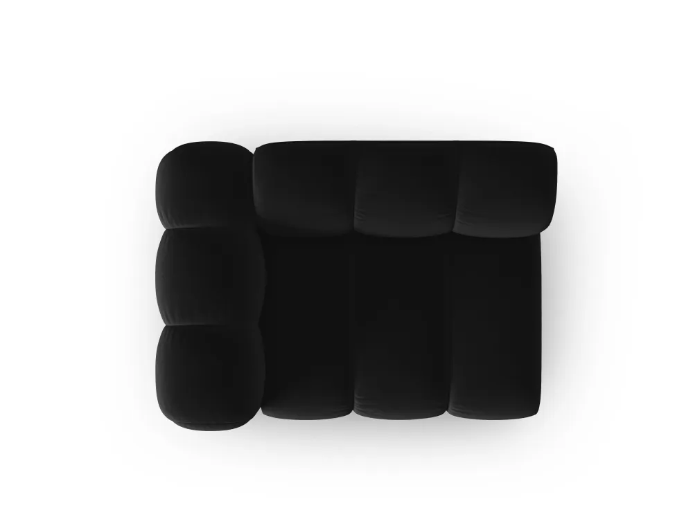 Sofa modulární sametová levostranná LUPINE černá - koncový prvek
