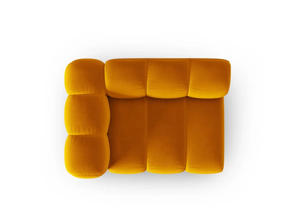 Sofa modulární sametová levostranná LUPINE hořčicová - koncový prvek
