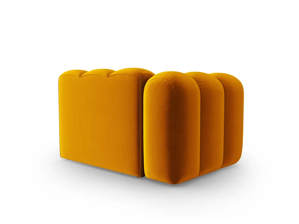 Sofa modulární sametová levostranná LUPINE hořčicová - koncový prvek