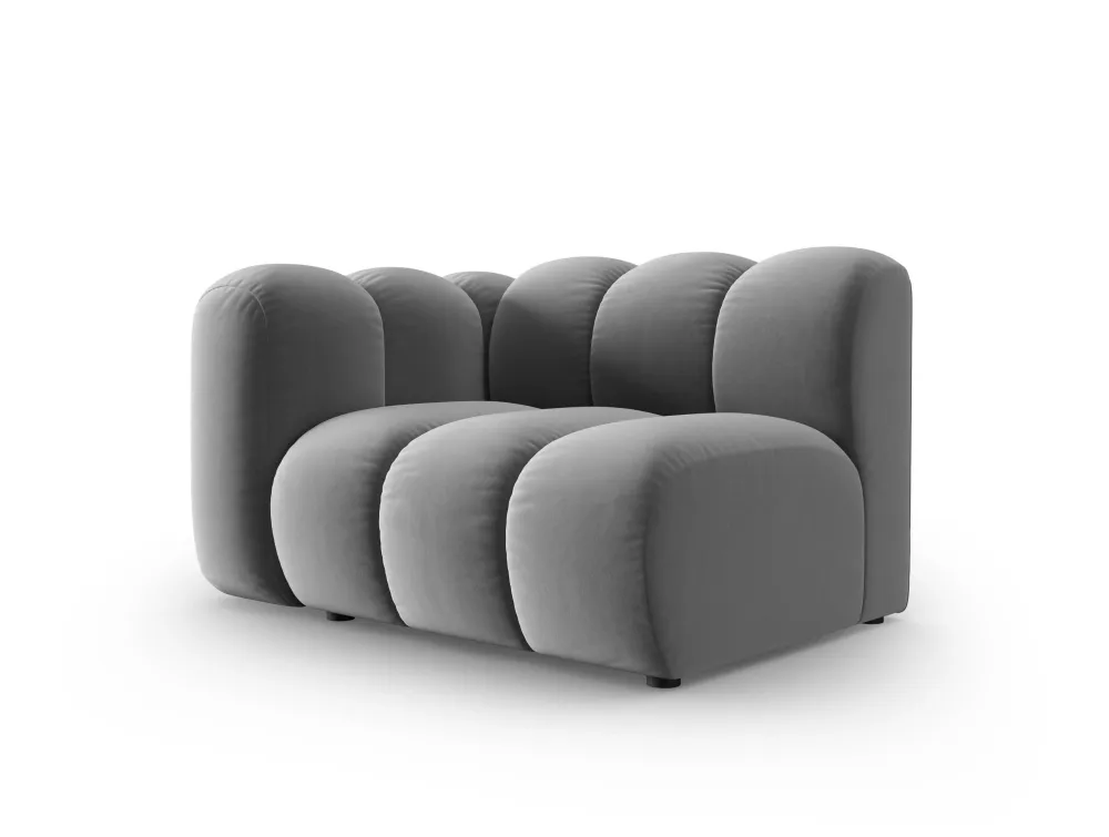 Sofa modulární sametová levostranná LUPINE šedá - koncový prvek