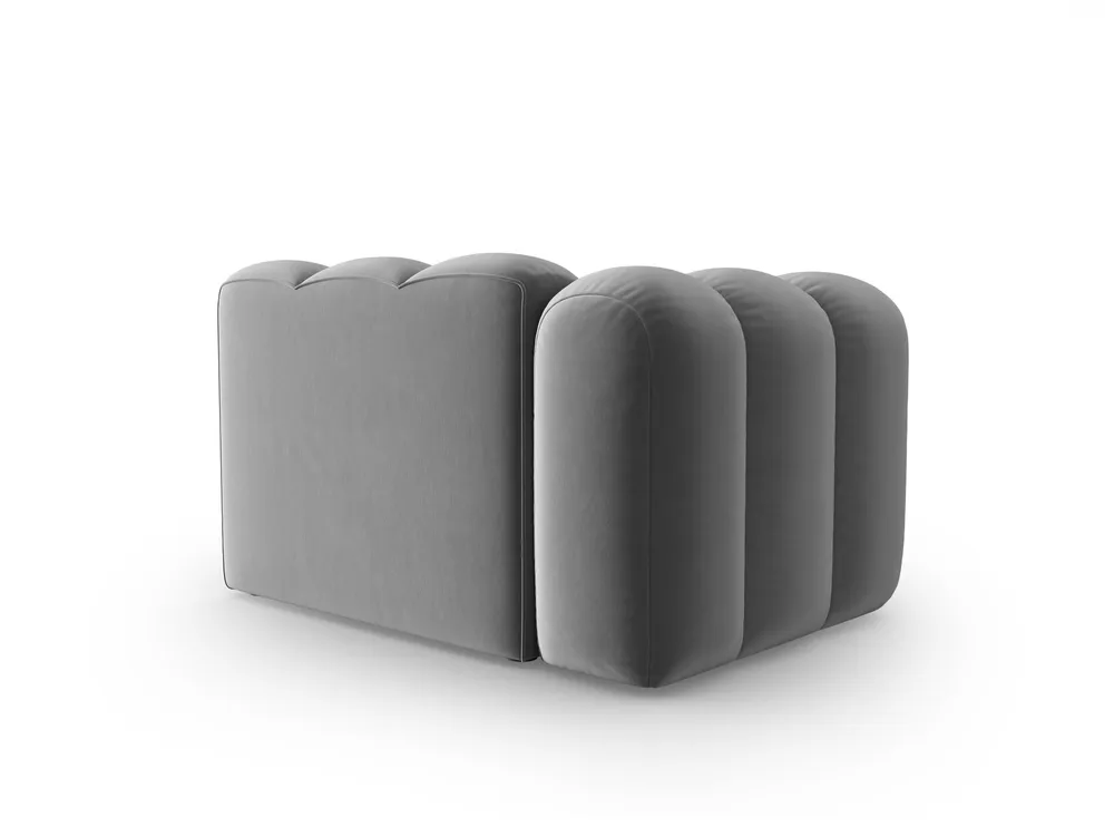 Sofa modulární sametová levostranná LUPINE šedá - koncový prvek