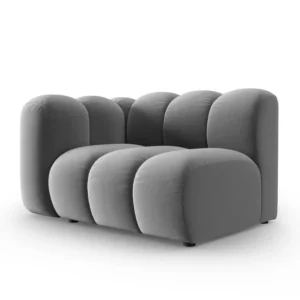 Sofa modulární sametová levostranná LUPINE šedá - koncový prvek