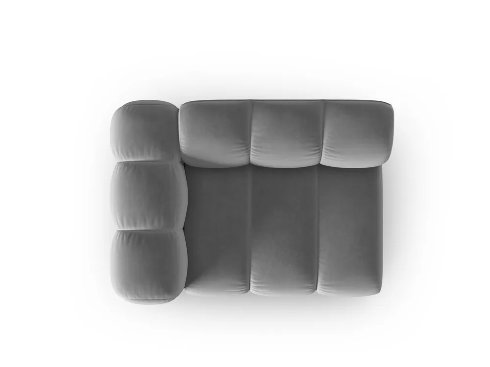 Sofa modulární sametová levostranná LUPINE šedá - koncový prvek