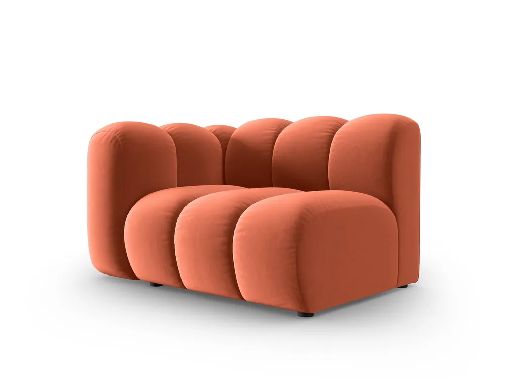 Sofa modulární sametová levostranná LUPINE korálová - koncový prvek