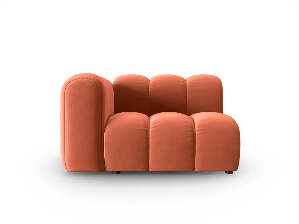Sofa modulární sametová levostranná LUPINE korálová - koncový prvek