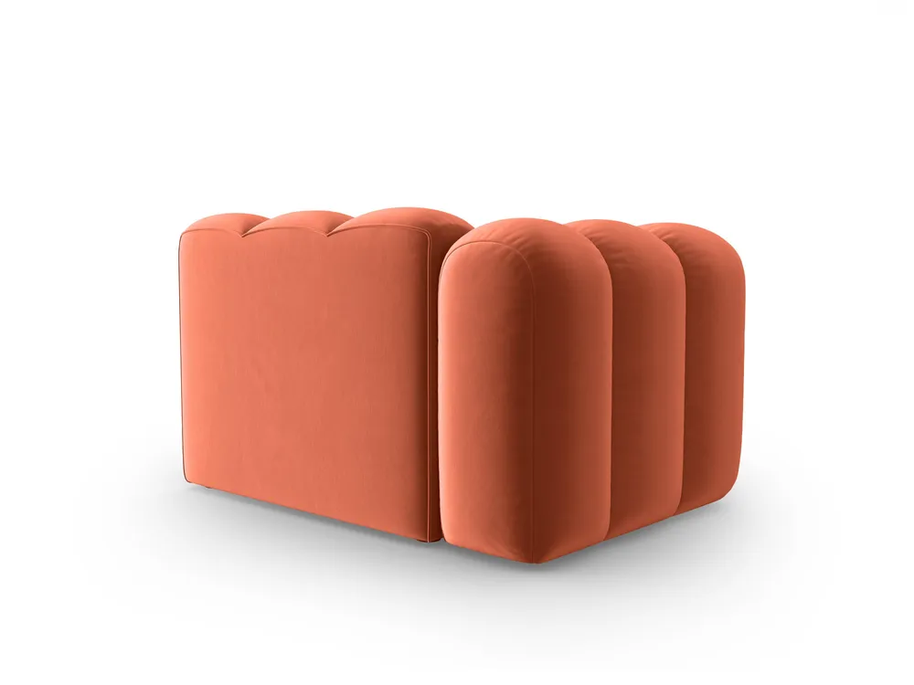 Sofa modulární sametová levostranná LUPINE korálová - koncový prvek