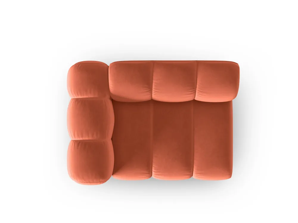 Sofa modulární sametová levostranná LUPINE korálová - koncový prvek