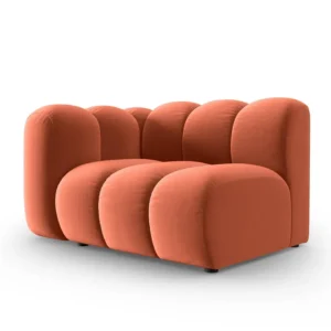 Sofa modulární sametová levostranná LUPINE korálová - koncový prvek