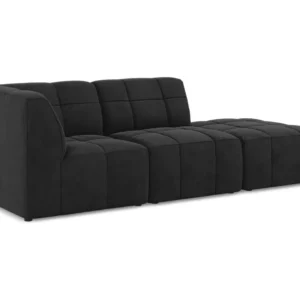 Sofa modulární sametová levostranná otevřená 3-místná ALOHA černá