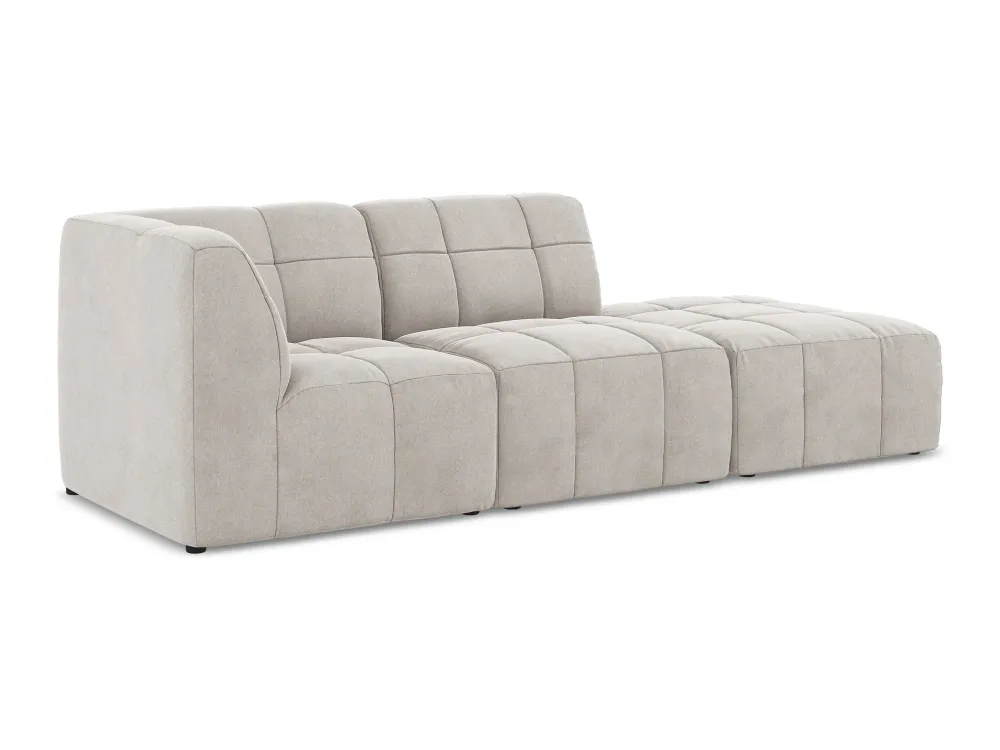Sofa modulární sametová levostranná otevřená 3-místná ALOHA světle béžová