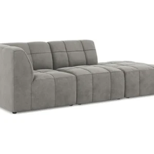 Sofa modulární sametová levostranná otevřená 3-místná ALOHA šedá