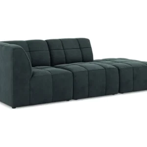 Sofa modulární sametová levostranná otevřená 3-místná ALOHA mořská