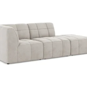 Sofa modulární sametová levostranná otevřená 3-místná ALOHA světle béžová