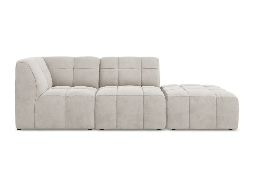 Sofa modulární sametová levostranná otevřená 3-místná ALOHA světle béžová