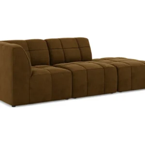 Sofa modulární sametová levostranná otevřená 3-místná ALOHA hořčicová