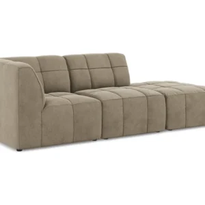 Sofa modulární sametová levostranná otevřená 3-místná ALOHA béžová