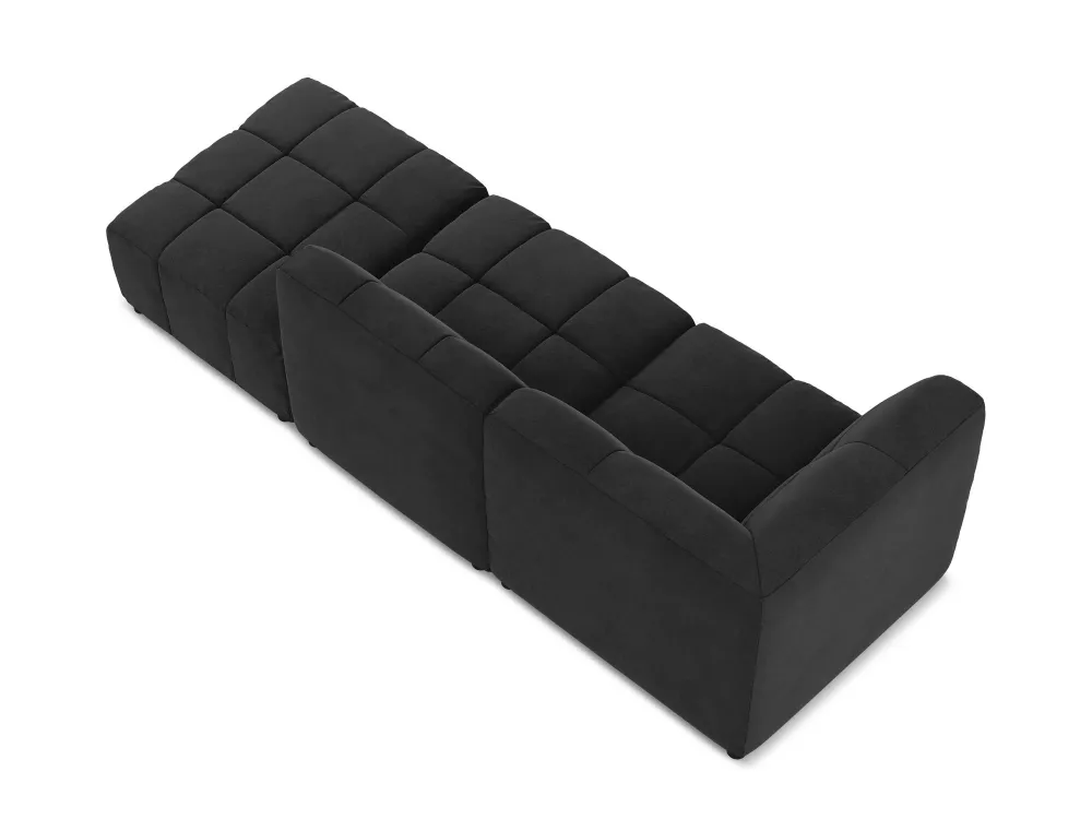 Sofa modulární sametová levostranná otevřená 3-místná ALOHA černá