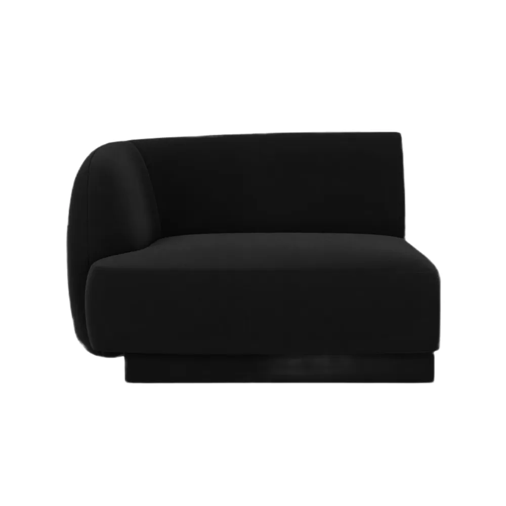 Sofa modulární sametová MILEY - modul levostranný černý