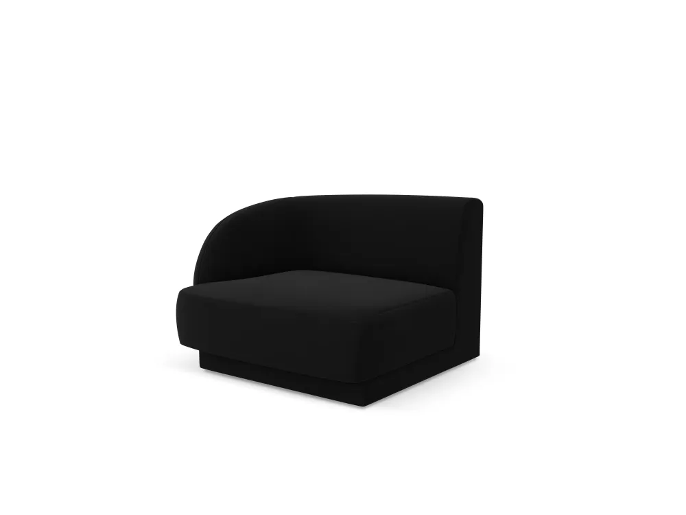 Sofa modulární sametová MILEY - modul levostranný černý