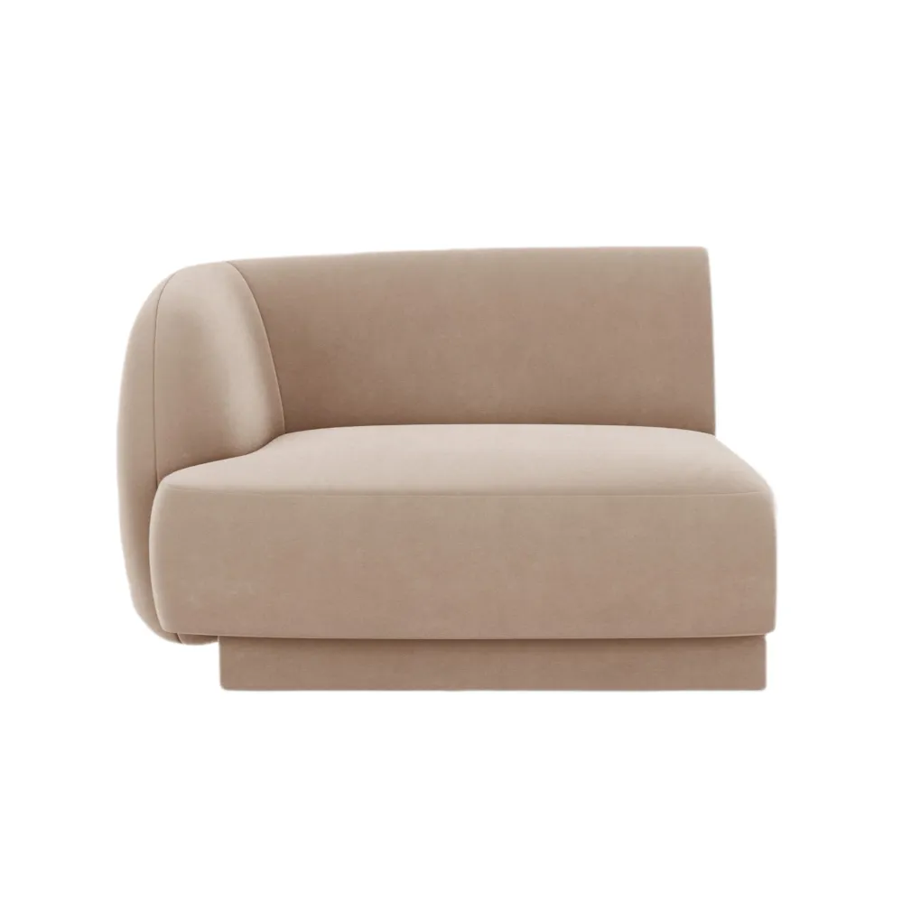 Sofa modulární sametová MILEY - modul levostranný cappuccino