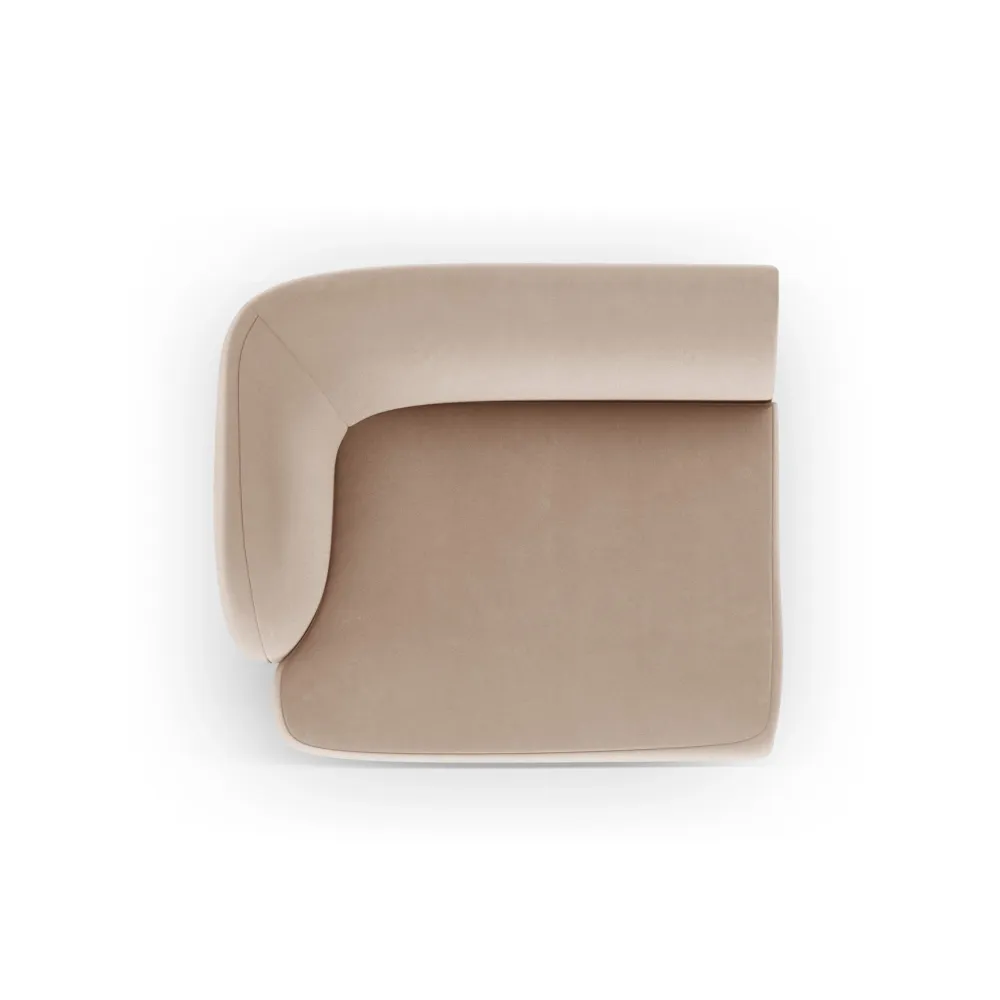 Sofa modulární sametová MILEY - modul levostranný cappuccino