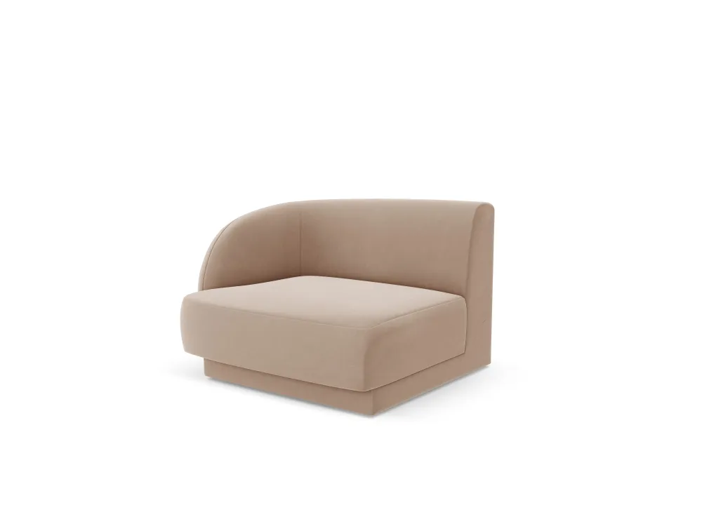 Sofa modulární sametová MILEY - modul levostranný cappuccino