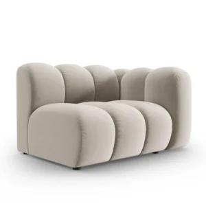 Sofa modulární sametová pravostranná LUPINE béžová - koncový prvek