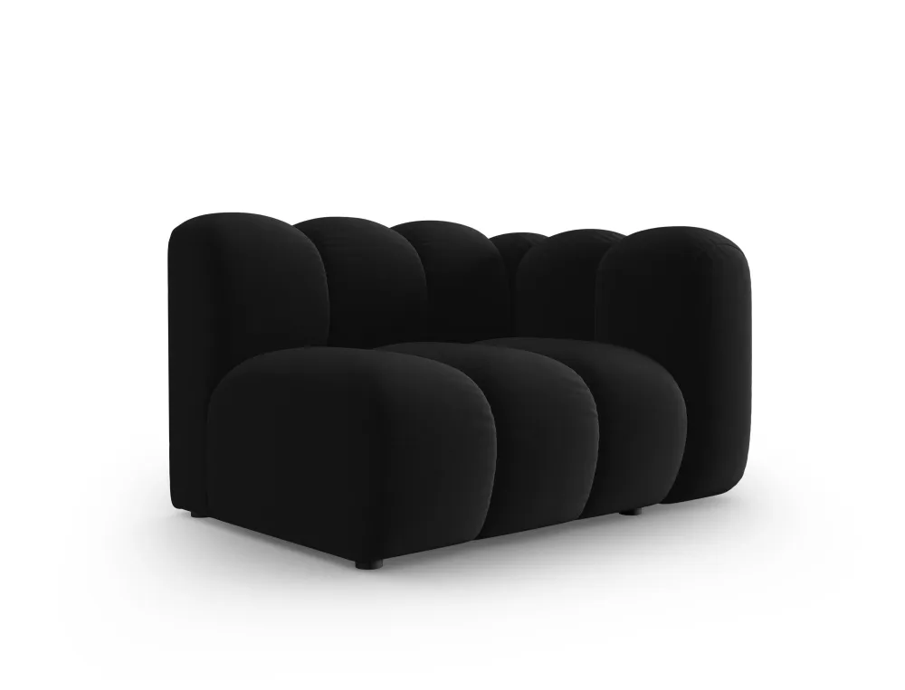 Sofa modulární sametová pravostranná LUPINE černá - koncový prvek