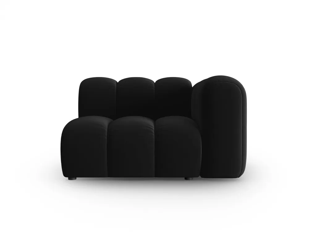 Sofa modulární sametová pravostranná LUPINE černá - koncový prvek