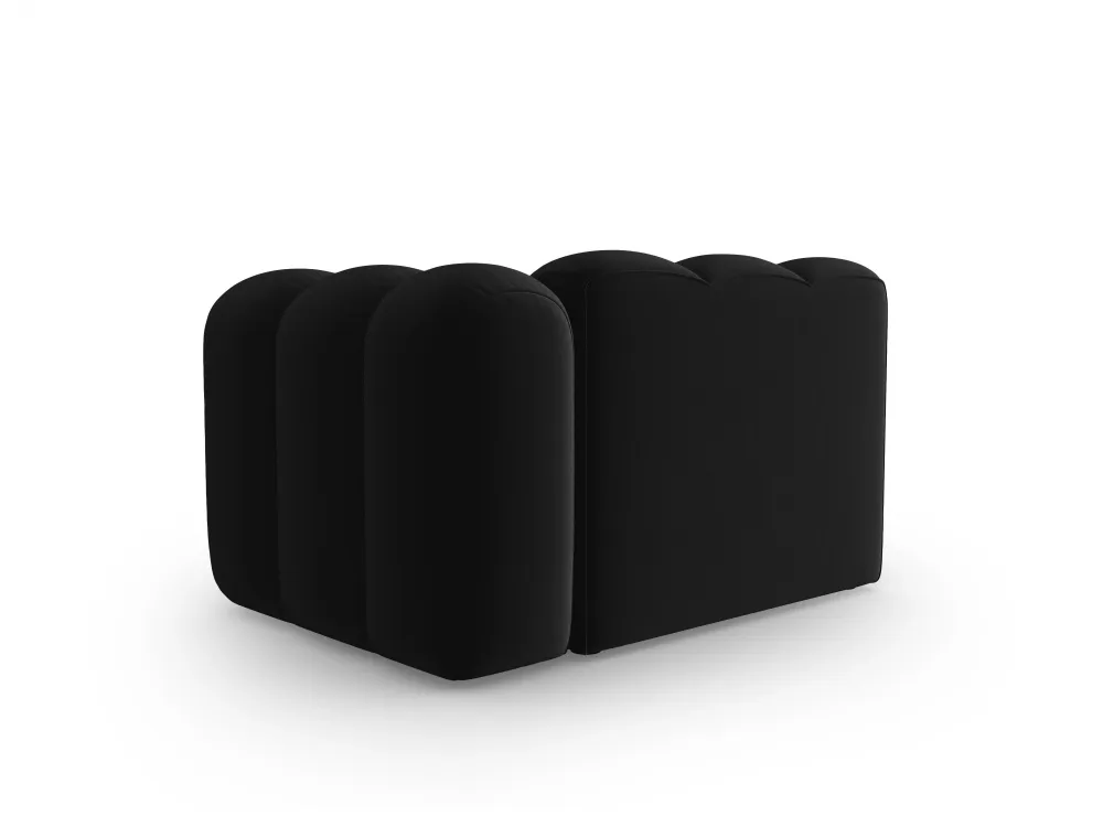 Sofa modulární sametová pravostranná LUPINE černá - koncový prvek