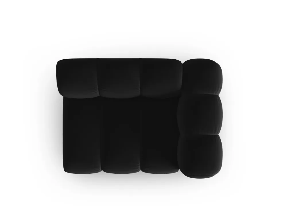 Sofa modulární sametová pravostranná LUPINE černá - koncový prvek