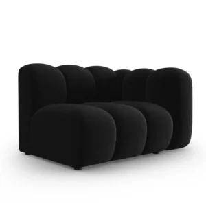 Sofa modulární sametová pravostranná LUPINE černá - koncový prvek