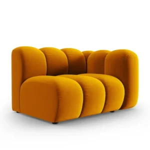 Sofa modulární sametová pravostranná LUPINE hořčicová - koncový prvek