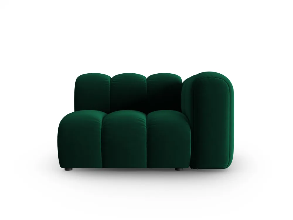 Sofa modulární sametová pravostranná LUPINE lahvově zelená - koncový prvek