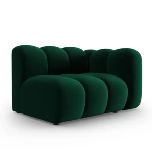 Sofa modulární sametová pravostranná LUPINE lahvově zelená - koncový prvek