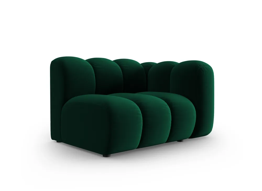 Sofa modulární sametová pravostranná LUPINE lahvově zelená - koncový prvek