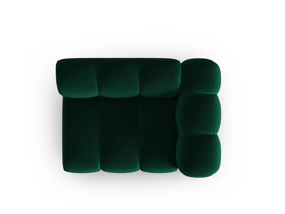 Sofa modulární sametová pravostranná LUPINE lahvově zelená - koncový prvek