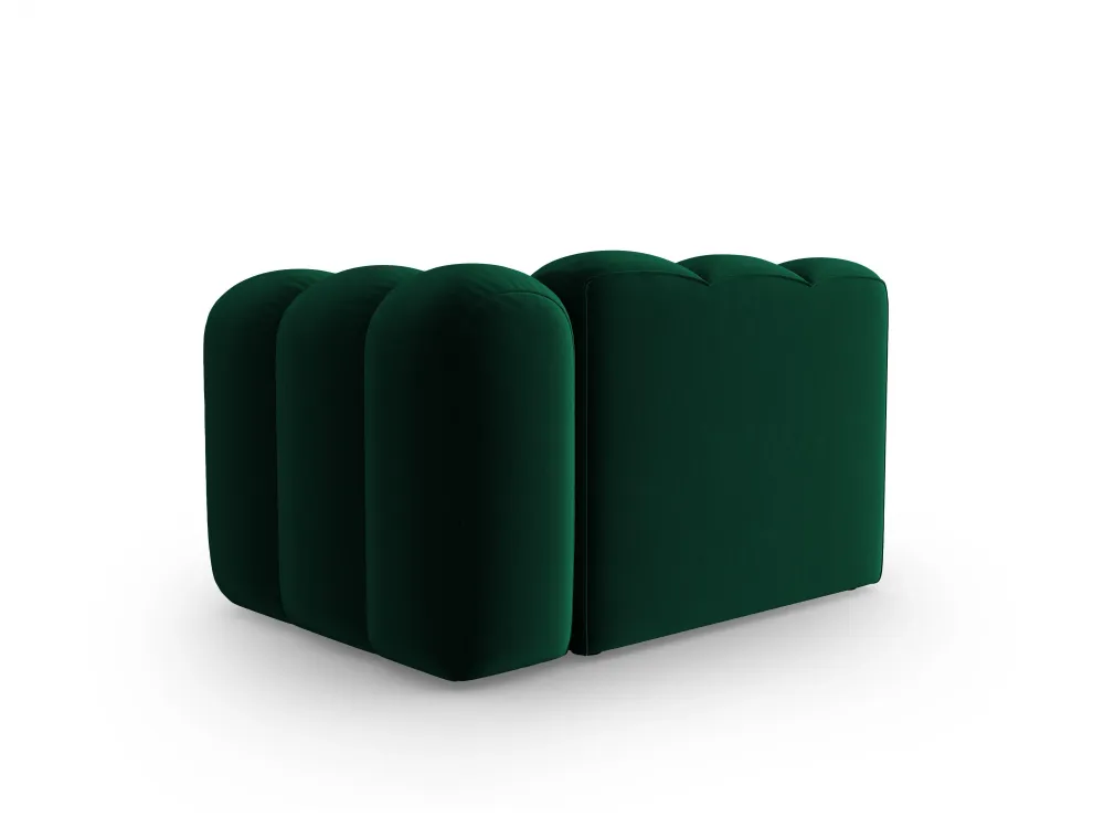 Sofa modulární sametová pravostranná LUPINE lahvově zelená - koncový prvek
