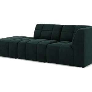 Sofa modulární sametová pravostranná otevřená 3-místná ALOHA šedozelená