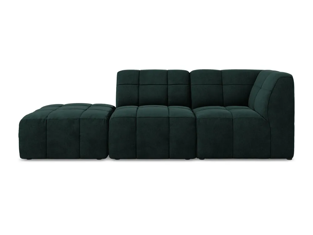 Sofa modulární sametová pravostranná otevřená 3-místná ALOHA šedozelená