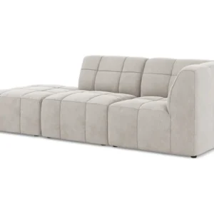 Sofa modulární sametová pravostranná otevřená 3-místná ALOHA světle béžová